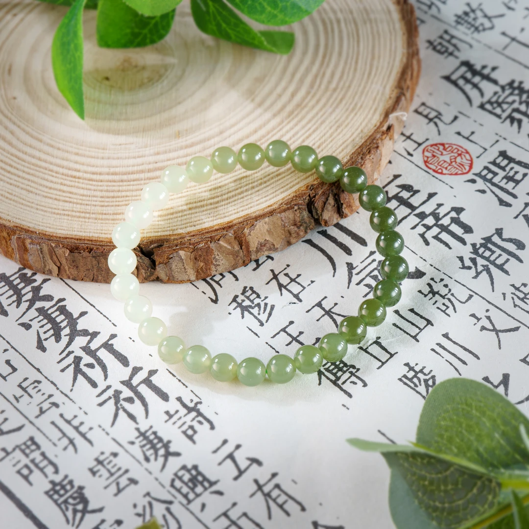周大生 和田玉晴水渐变手串约6mm手串小颗 多样性发货 S0SL002