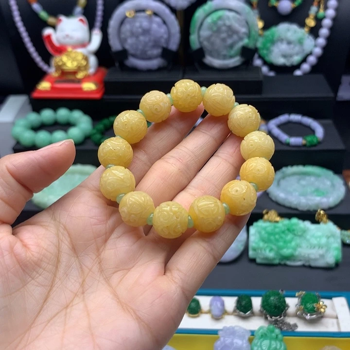 未镶嵌手链翡翠黄翡手串