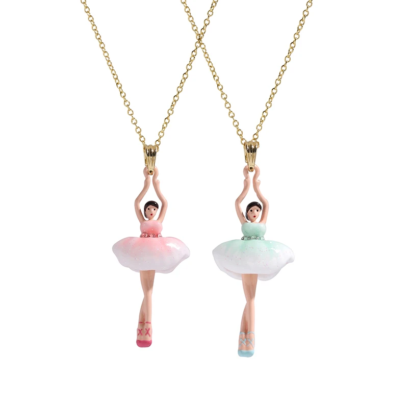 铜合金项链 芭蕾系列渐变裙摆细闪项链