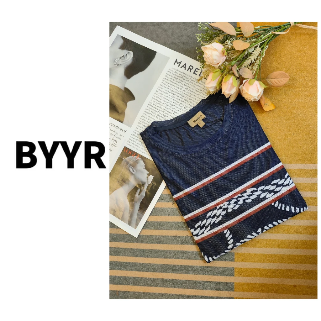 BYYR高定系列双面网纱款花色打底衫（129989）