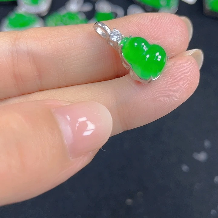 翡翠银S925镶嵌吊坠(不含链)
