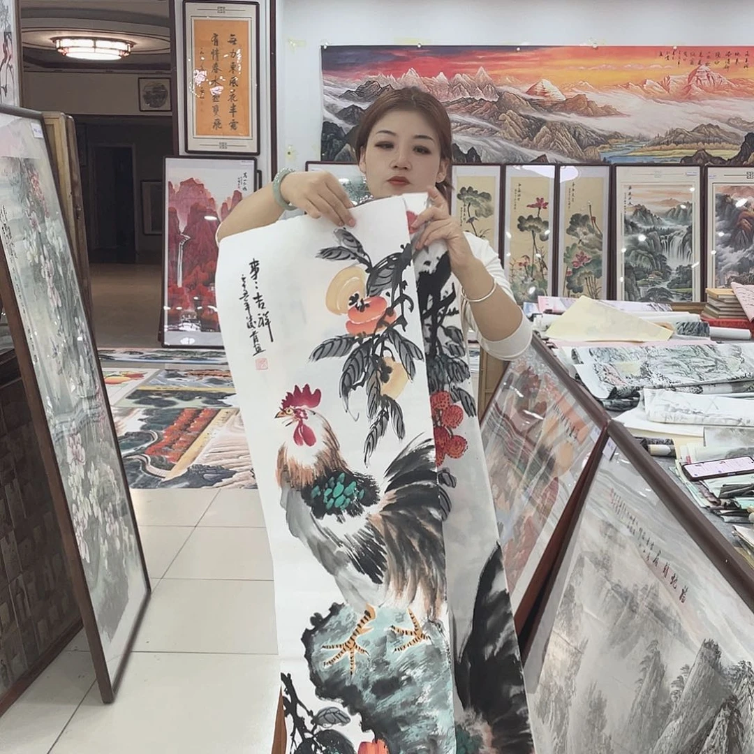 国画纯手绘山水花鸟
