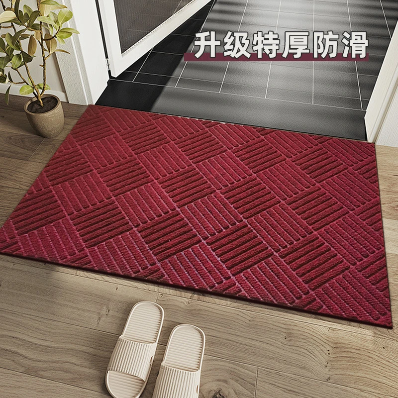 2025加厚可裁剪地垫入户门垫家用防滑菱形纹进门脚垫玄关地毯垫子