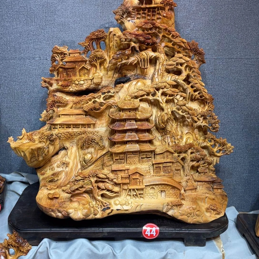 用***8柏木（崖柏）崖柏精工意境山水