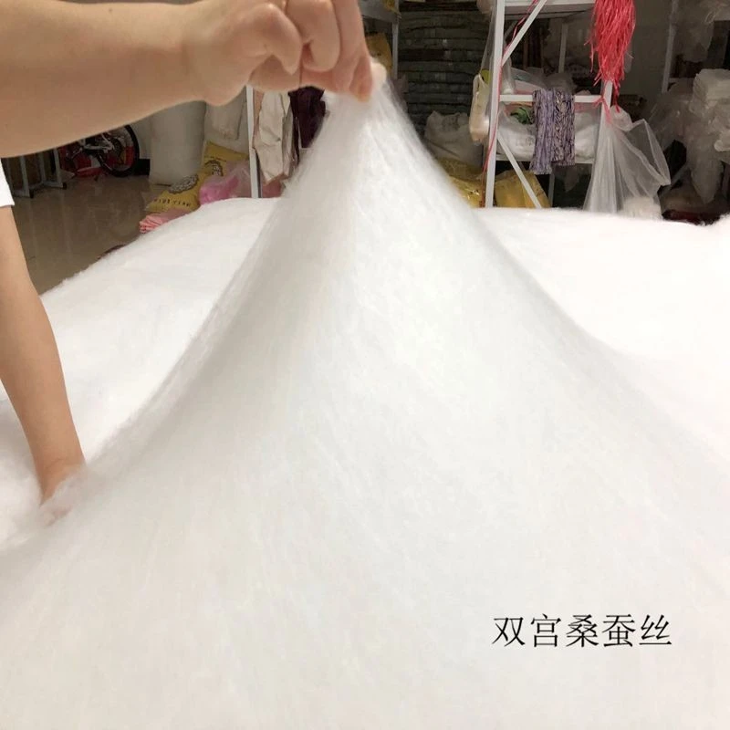 桐乡纯手工100%蚕丝被柞蚕丝裸丝胎春秋被子母冬被双宫桑蚕丝原料