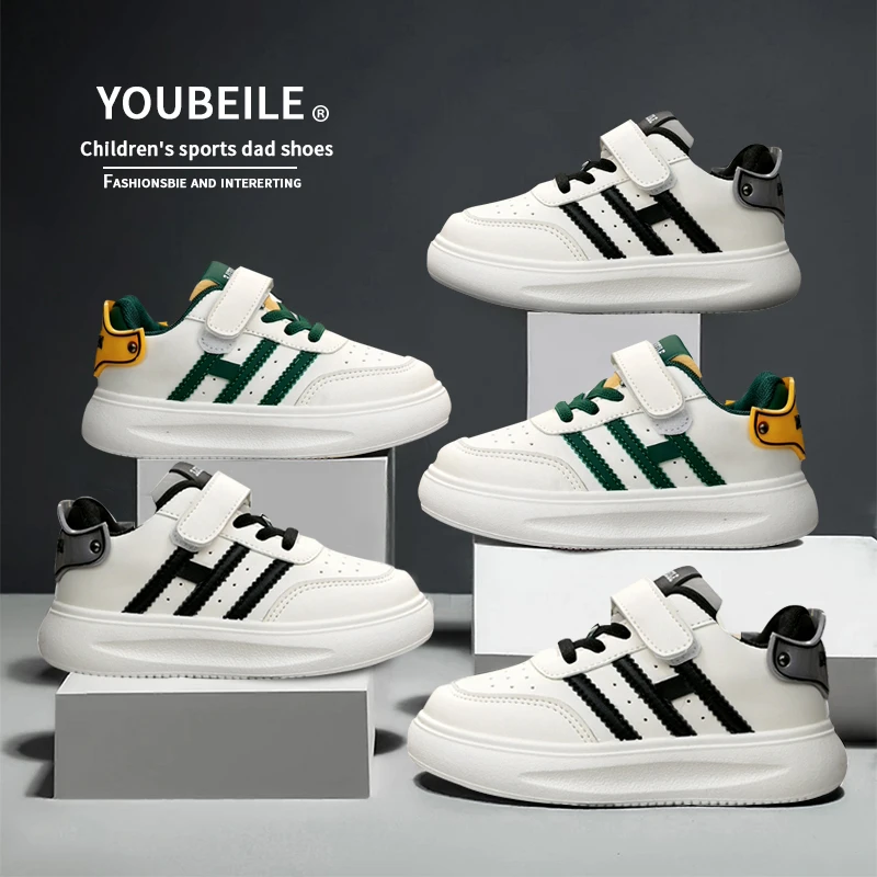 【真皮】面包软底鞋男童2025秋季新款防滑透气休闲鞋跑步鞋板鞋