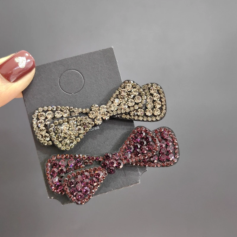 韩国施家水晶鸭嘴夹轻奢刘海侧边夹韩版发夹网红发夹气质发卡夹子