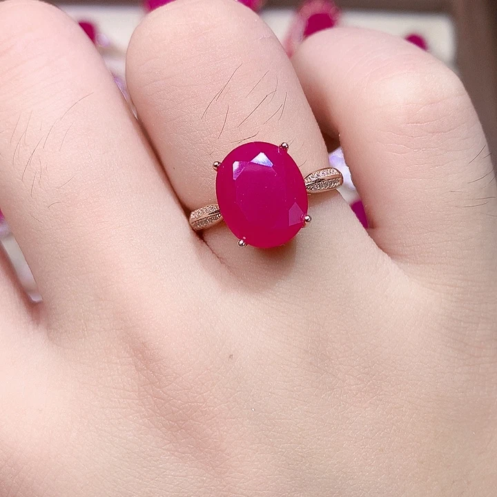 银S925镶嵌戒指红宝石