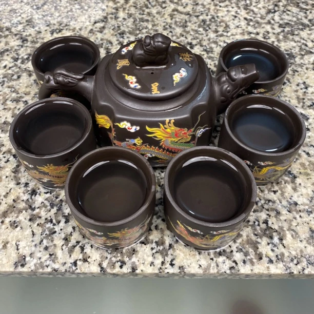 350毫升龙凤呈祥四方 一壶六变色杯