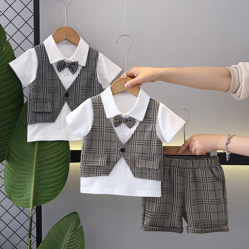 男周岁宝宝男童套装生日2025夏装男孩夏季演出服韩版套装西服