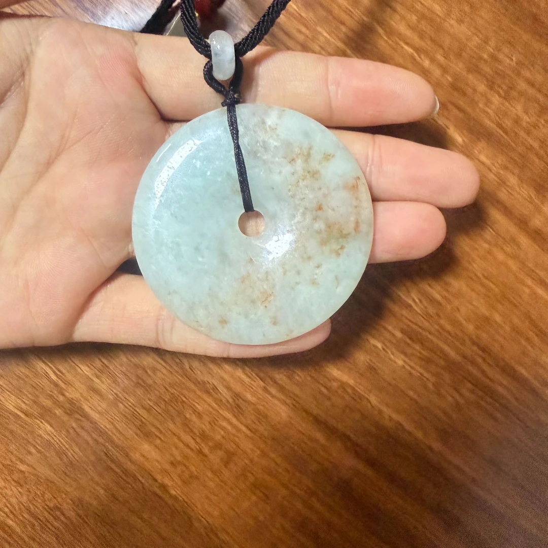 纯天然A货糯冰种平安扣