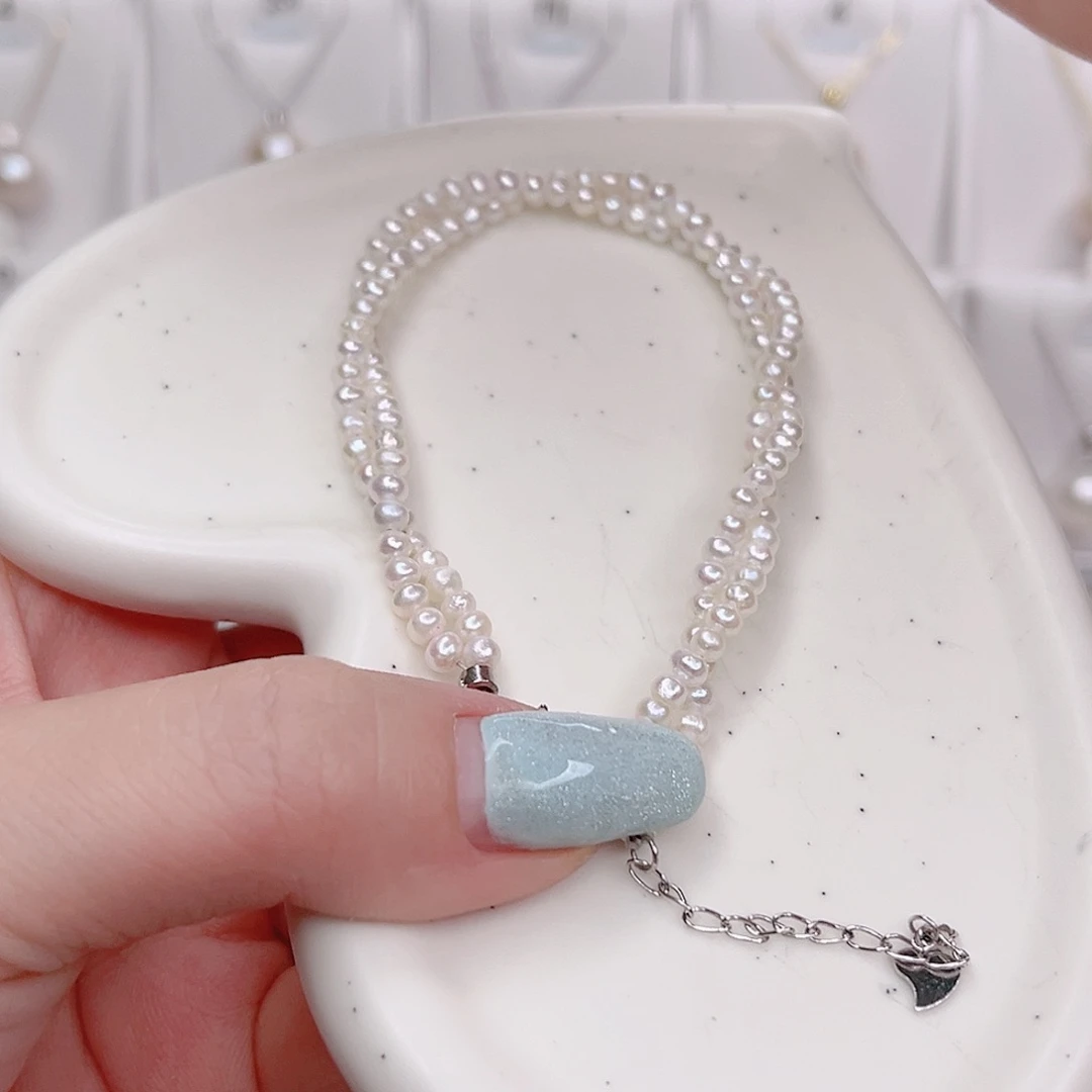 淡水珍珠手绳银S925镶嵌