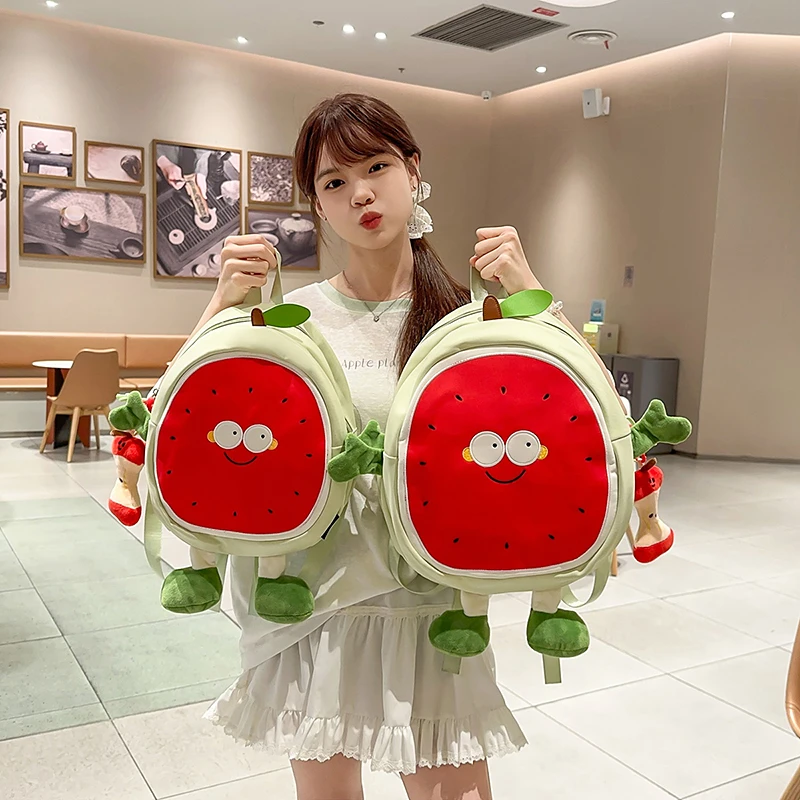 女生可爱卡通西瓜背包洋气少女出游轻便甜美小清新开学书包小学生