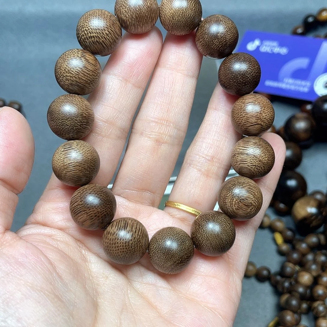 沉香手串海***音芽庄白棋1.5