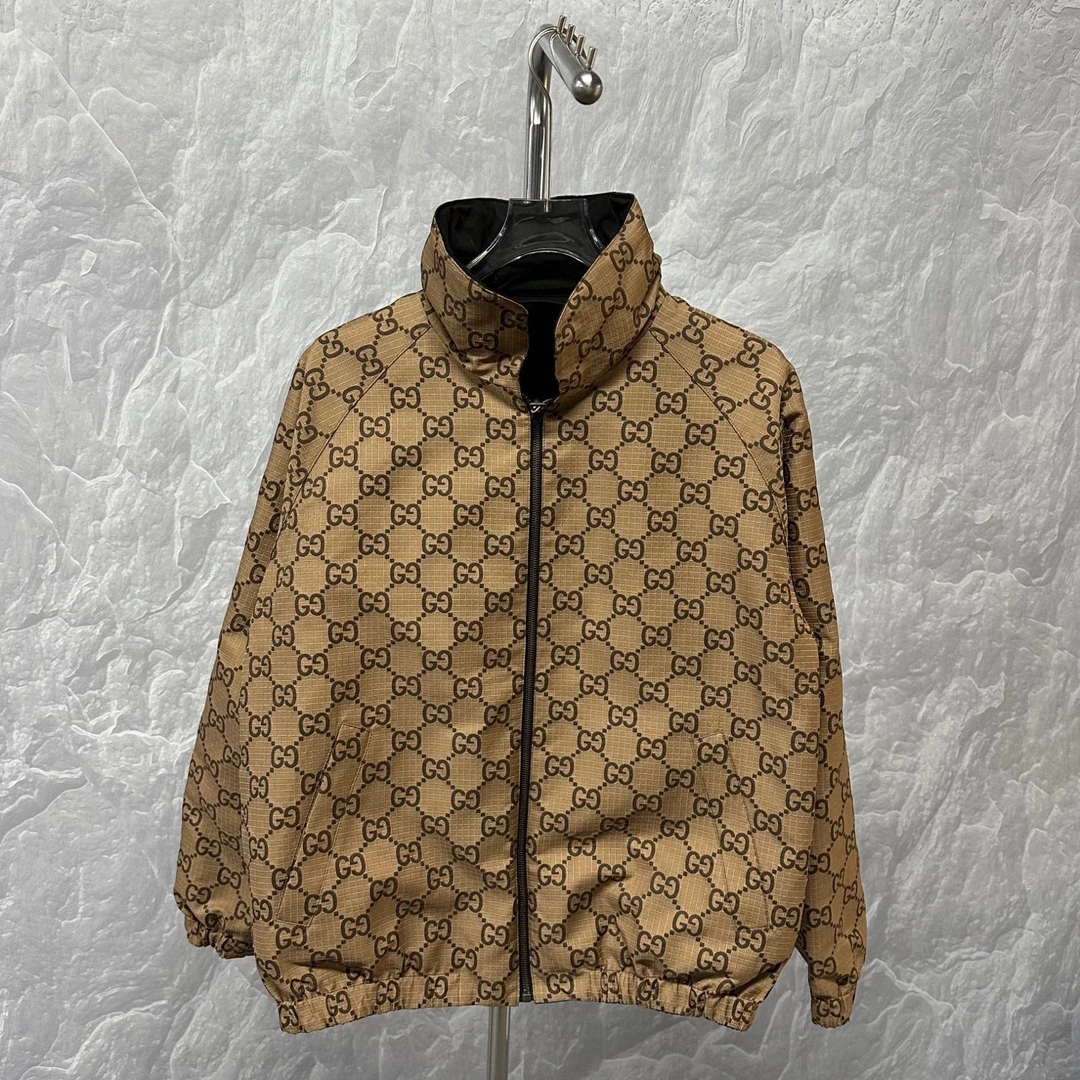 未使用 GUCCI/古驰 满印提花双面穿夹克外套 42码 D18123