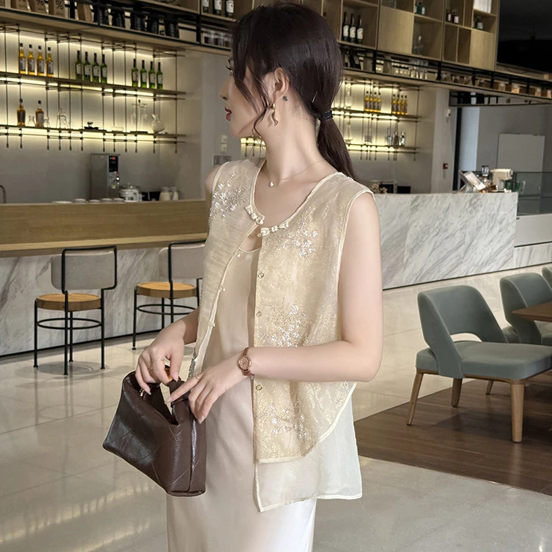 汉风十里【金缕织霞】国风新中式马甲连衣裙夏季高级套装 HNWMJ98-1