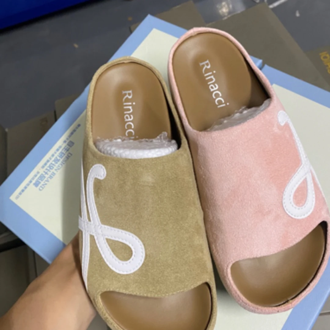 德国外穿复古磨砂布包头半拖鞋女25春夏新款百搭一脚蹬勃肯鞋凉拖