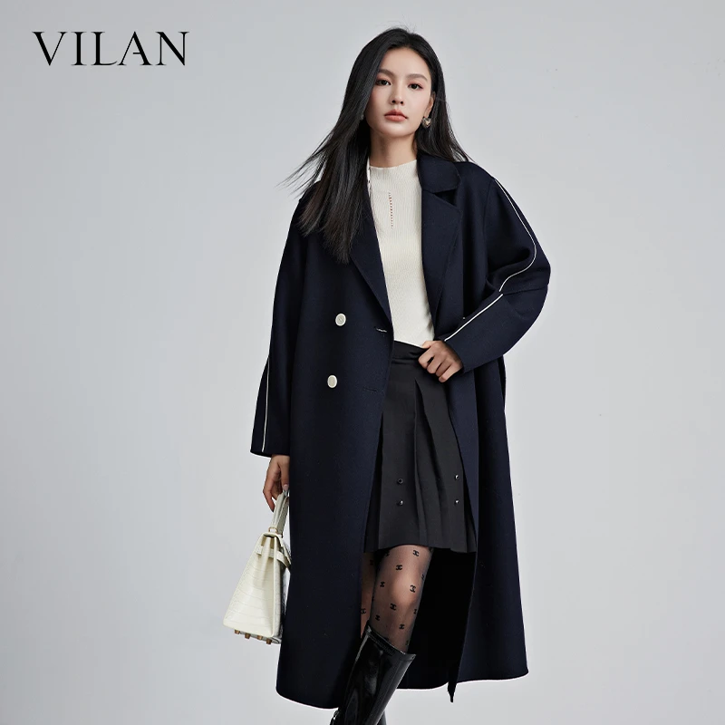 VILAN/慧兰气质专柜款毛呢大衣女冬季新款气质高级中长款羊毛外套