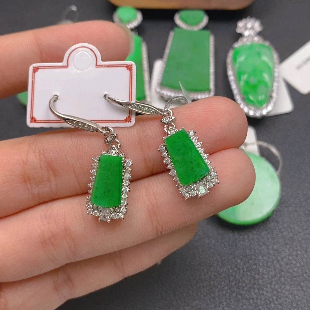 翡翠银S925镶嵌吊坠(不含链)