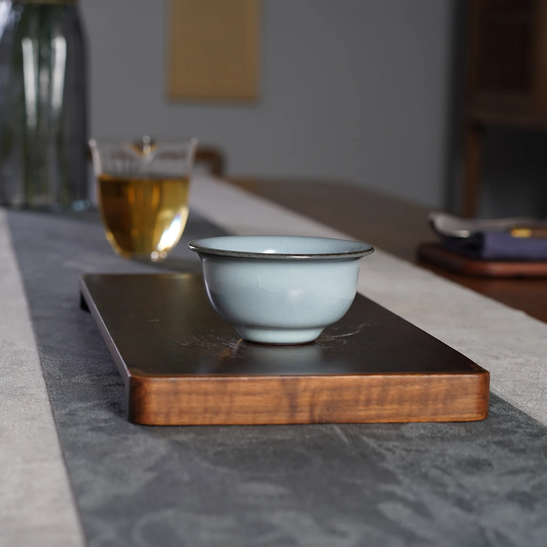 手工茶具茶杯主人杯陶瓷天青釉禅定杯龙泉天青色名窑压手杯普洱杯