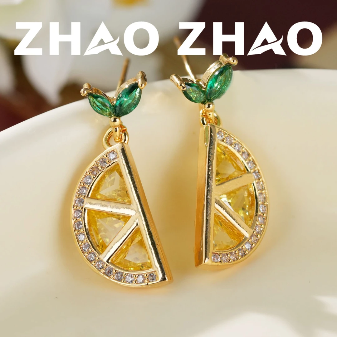 铜合金耳饰 「好事橙双」橙子耳饰个性小众设计款耳坠时尚