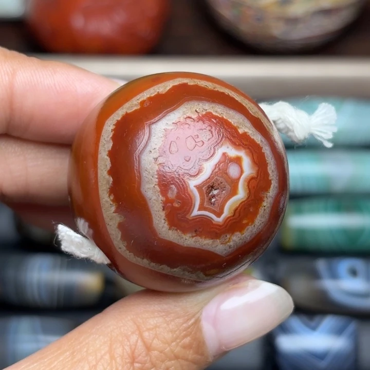 玛瑙/玉髓未镶嵌颈饰六边形眼镜，冰晶边边