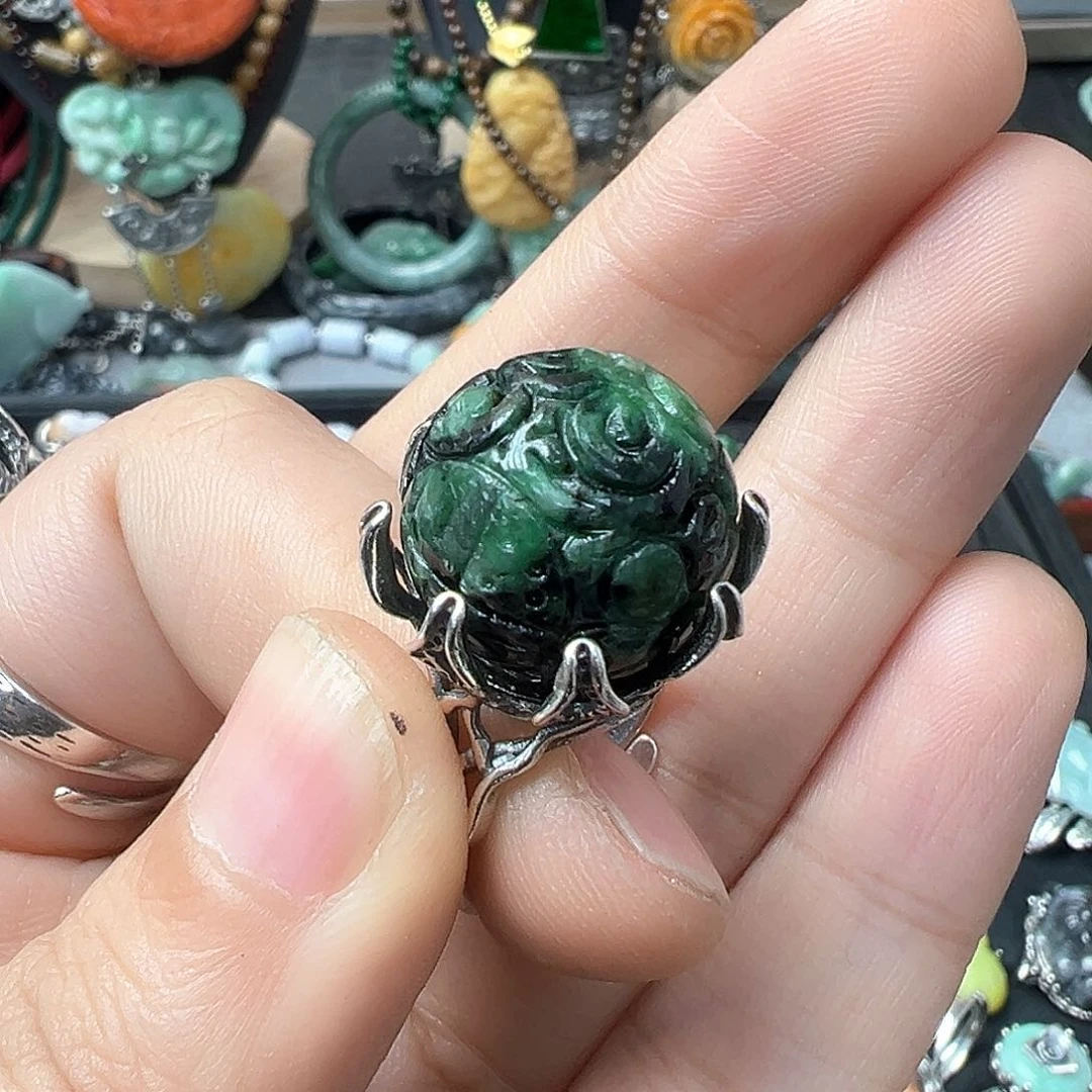 翡翠戒指未镶嵌新****美