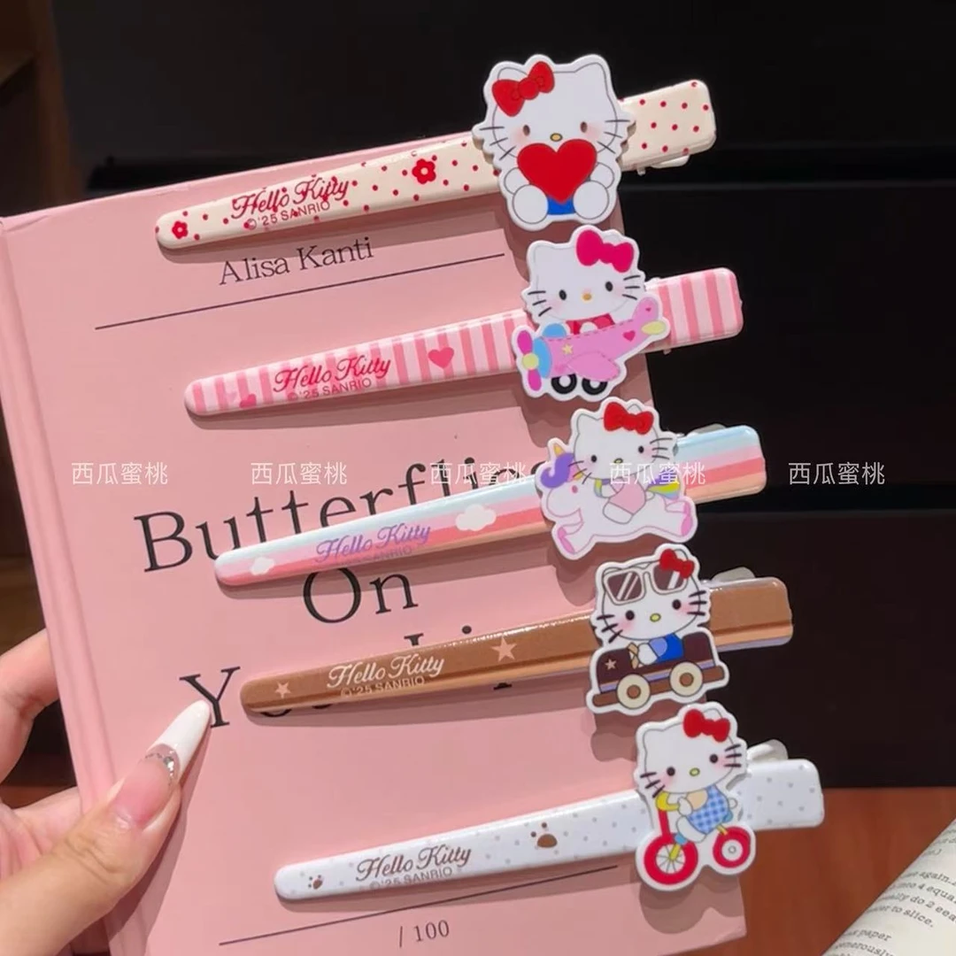 甜美卡通KT猫鸭嘴夹可爱少女洗脸蓬松一字夹呆萌ins日韩百搭发夹