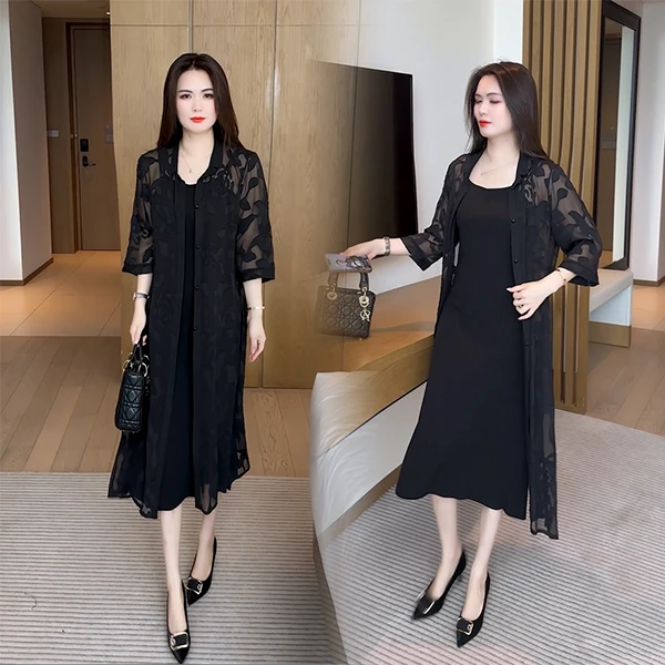 时尚气质洋气2025春夏新款薄款长款韩版显瘦长袖衬衫外披 236