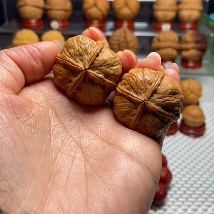 把件文玩核桃21柿饼子四棱