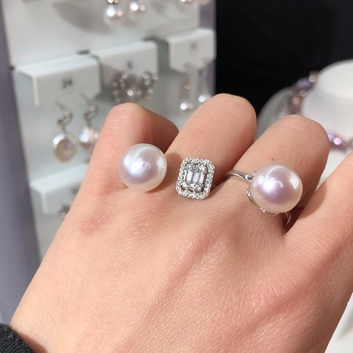 淡水珍珠项链银S925镶嵌小**?拍4发2