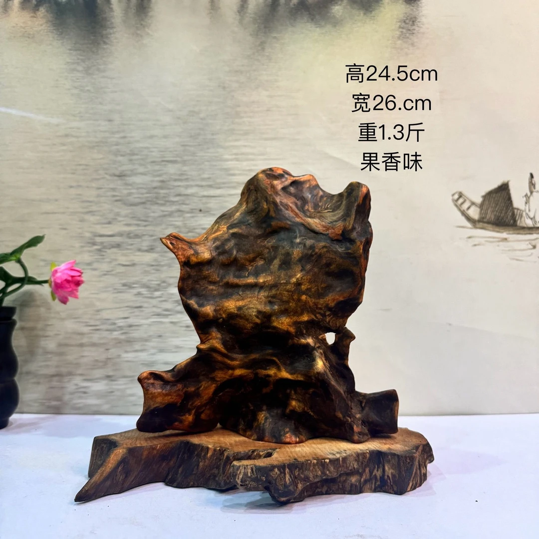 老物件客厅卧室书房装饰手工雕刻树桩老料根雕摆件天然电脑桌摆件