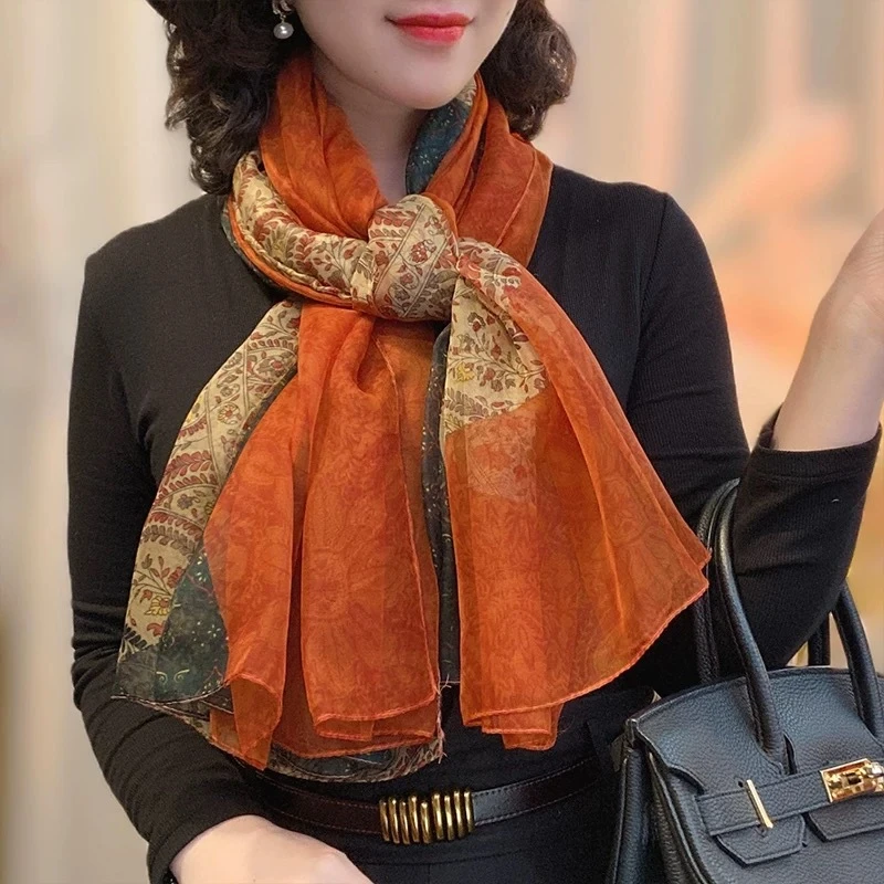 【婀娜多姿】香云纱130*180高档丝巾围巾SJ036女时尚百搭高级感