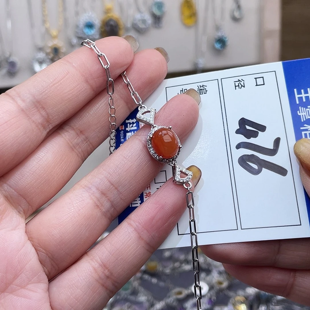 岫玉银S925镶嵌吊坠吊坠