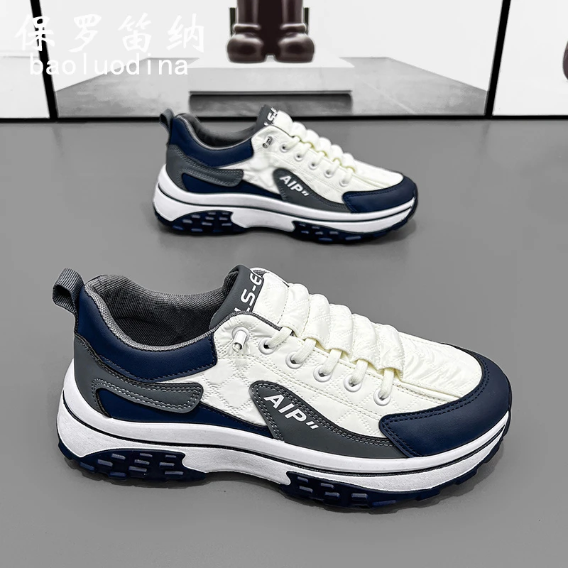 保罗笛纳冬季男鞋2025新款低帮时尚休闲鞋防滑防臭男士跑步运动鞋