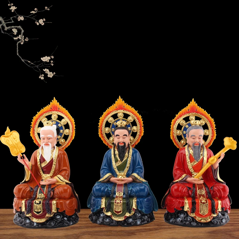 三清祖师像树脂彩绘太上老君灵宝天尊原始道德天尊家用桌面摆件