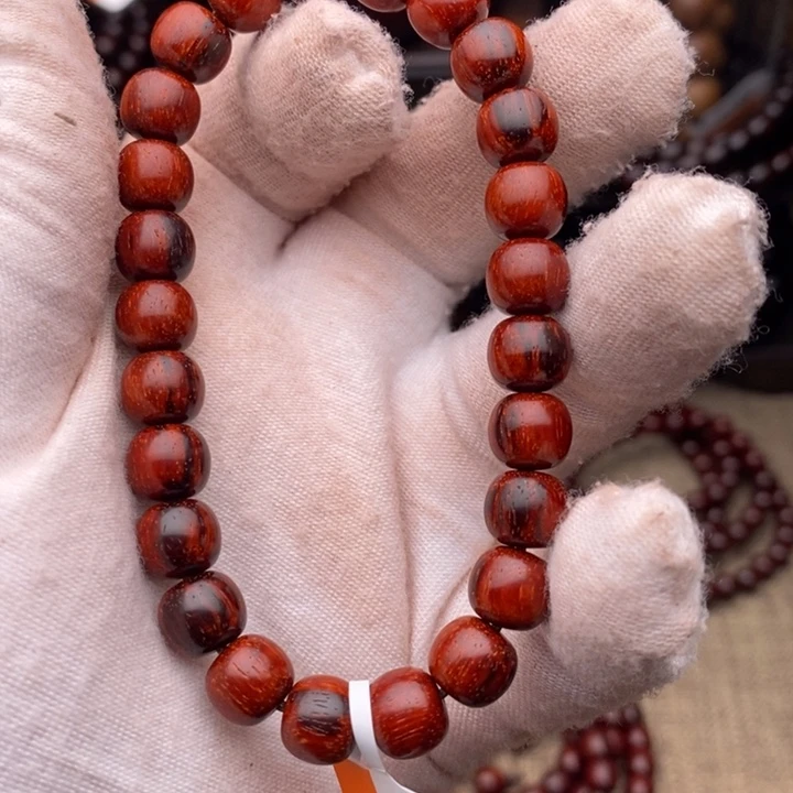 小叶紫檀手串/手链原汁原味8x9老型火焰纹琴料头货