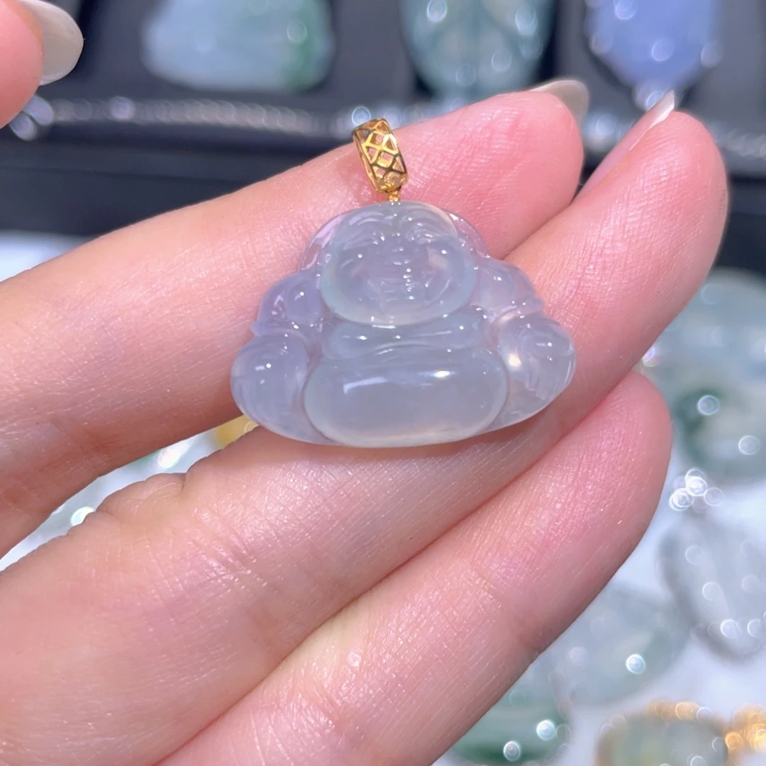 颈饰18K金镶嵌翡翠翡翠