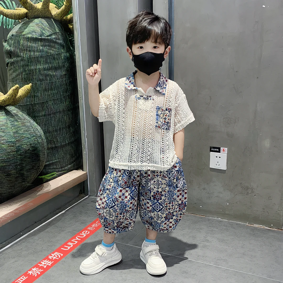 儿童装男童夏季套装2025新款小男孩夏款透气背心帅气宝宝无袖衣服