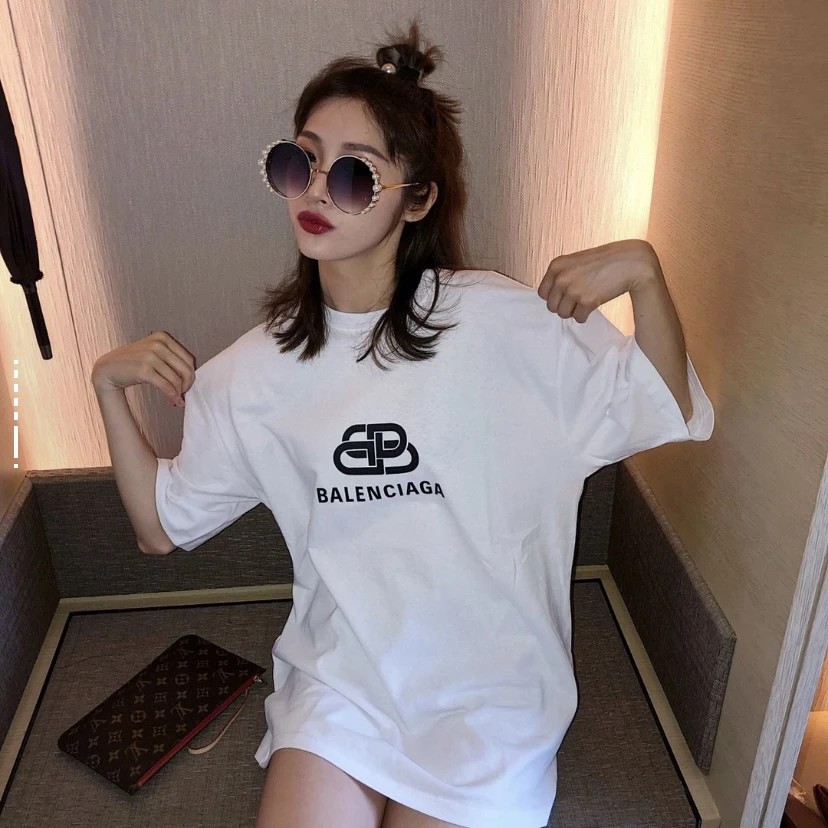 未使用 Balenciaga/巴黎世家 4908/白色Logo印花短袖/XXS码（os）