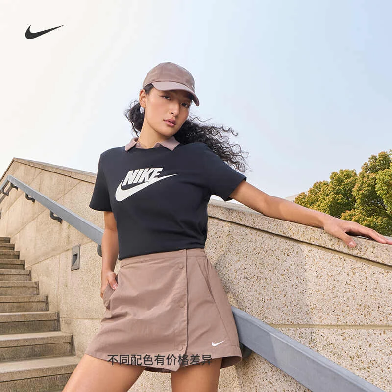 NIKE/耐克ESSENTIALS女子印花T恤百搭纯棉休闲轻便柔软舒适DX7907