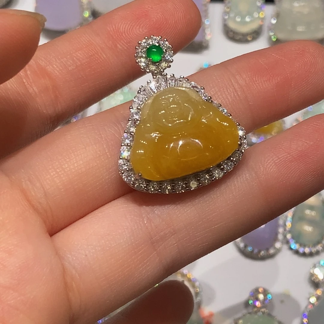 翡翠银S925镶嵌颈饰天然翡翠
