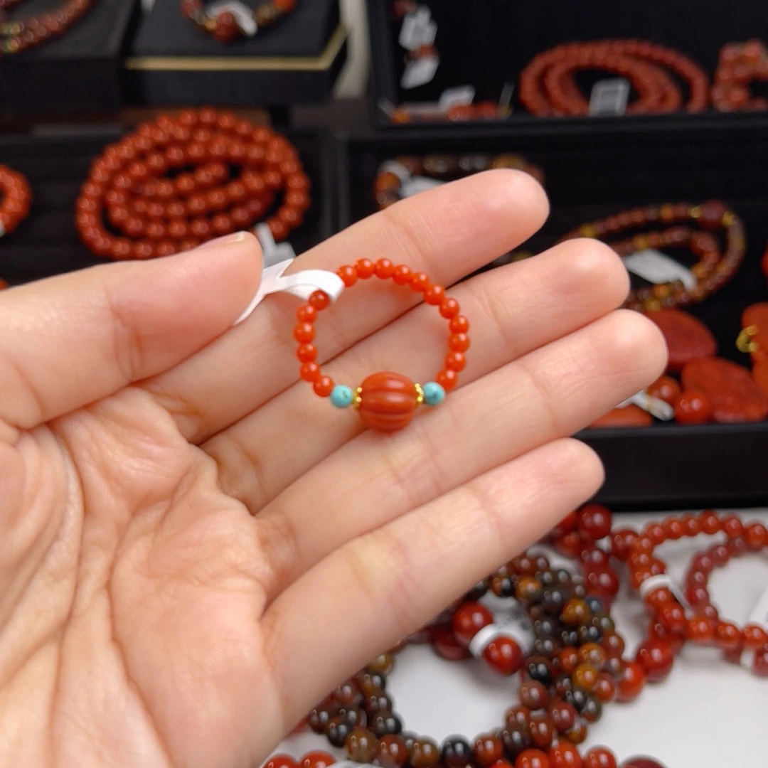 未镶嵌瓜珠戒指3m南红玛瑙