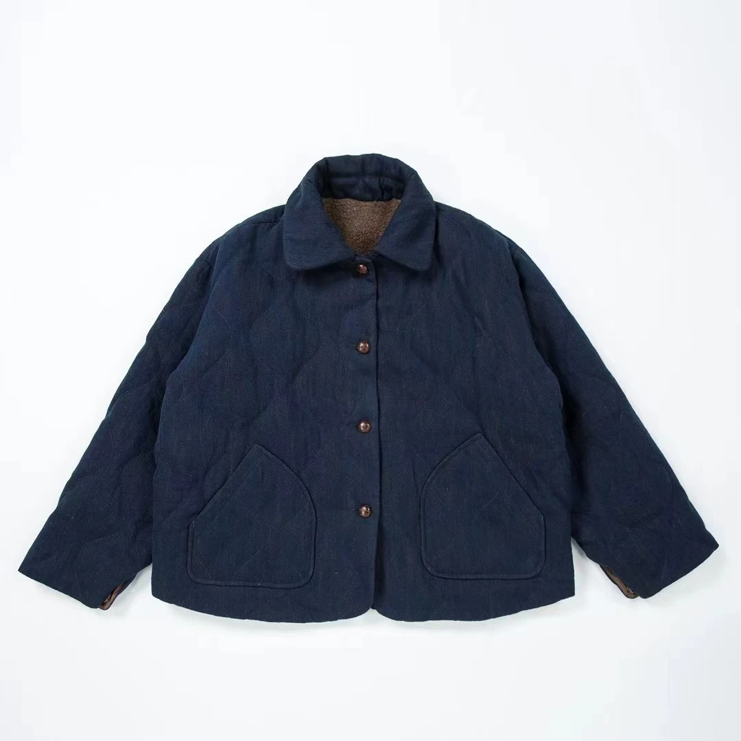 小文｜原创垒土S2272软牛仔双面穿棉服