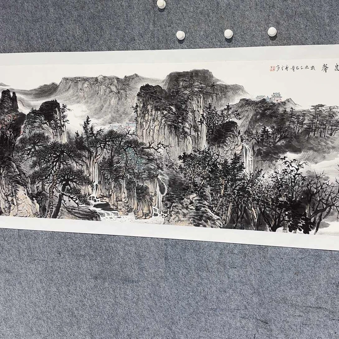 小***包国画松鹤泉声 11平尺