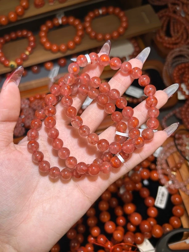 川料南红九口火焰纹8mm手串/180/多样性发其一