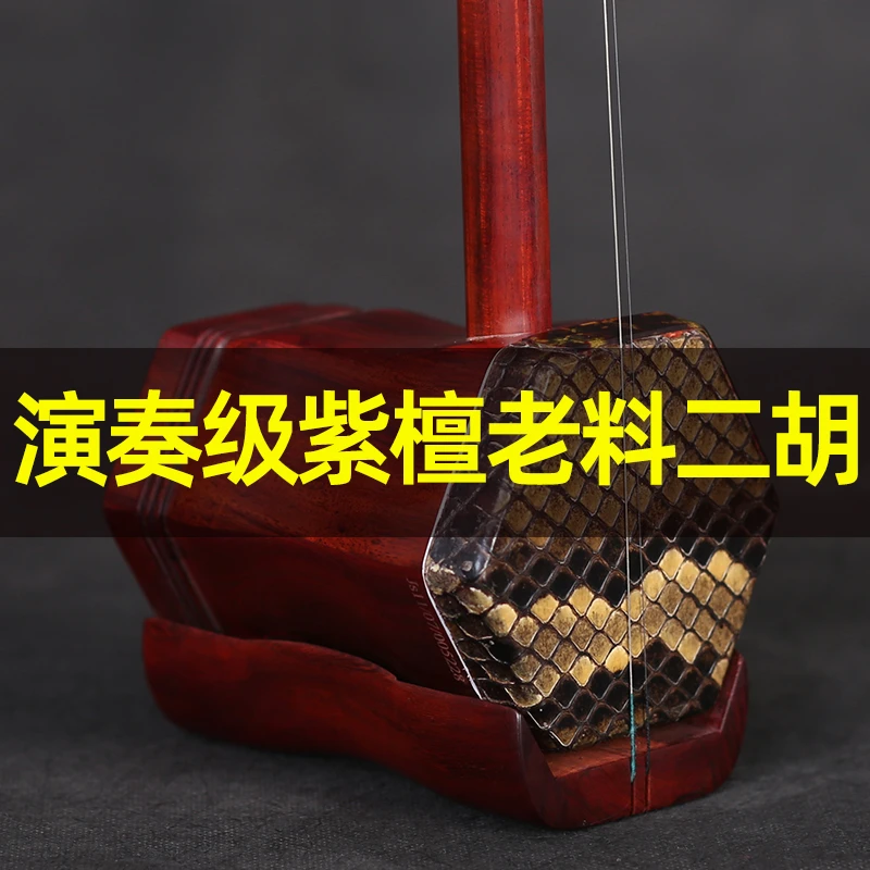 专业演奏级紫檀二胡老料二胡苏州厂家直销通用赠全套配件