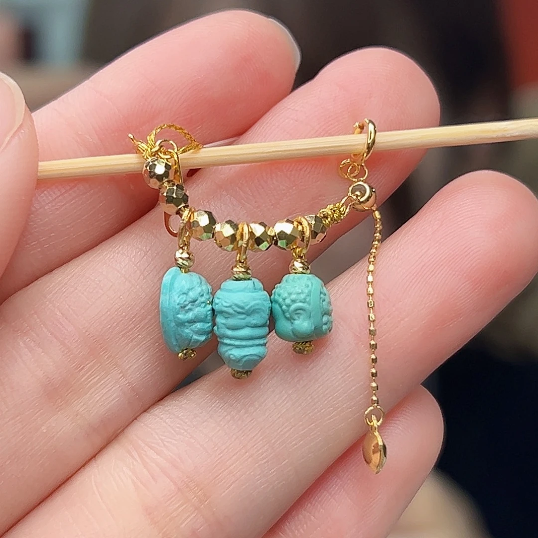 小***绿松石18K金镶嵌珠宝奇石