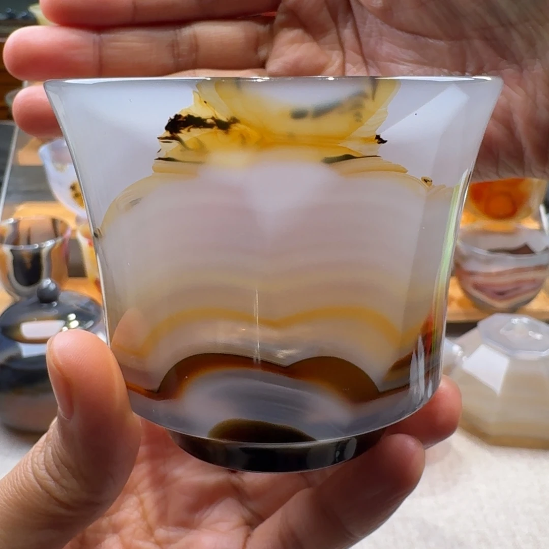 小***哥玛瑙/玉髓未镶嵌玛瑙茶杯