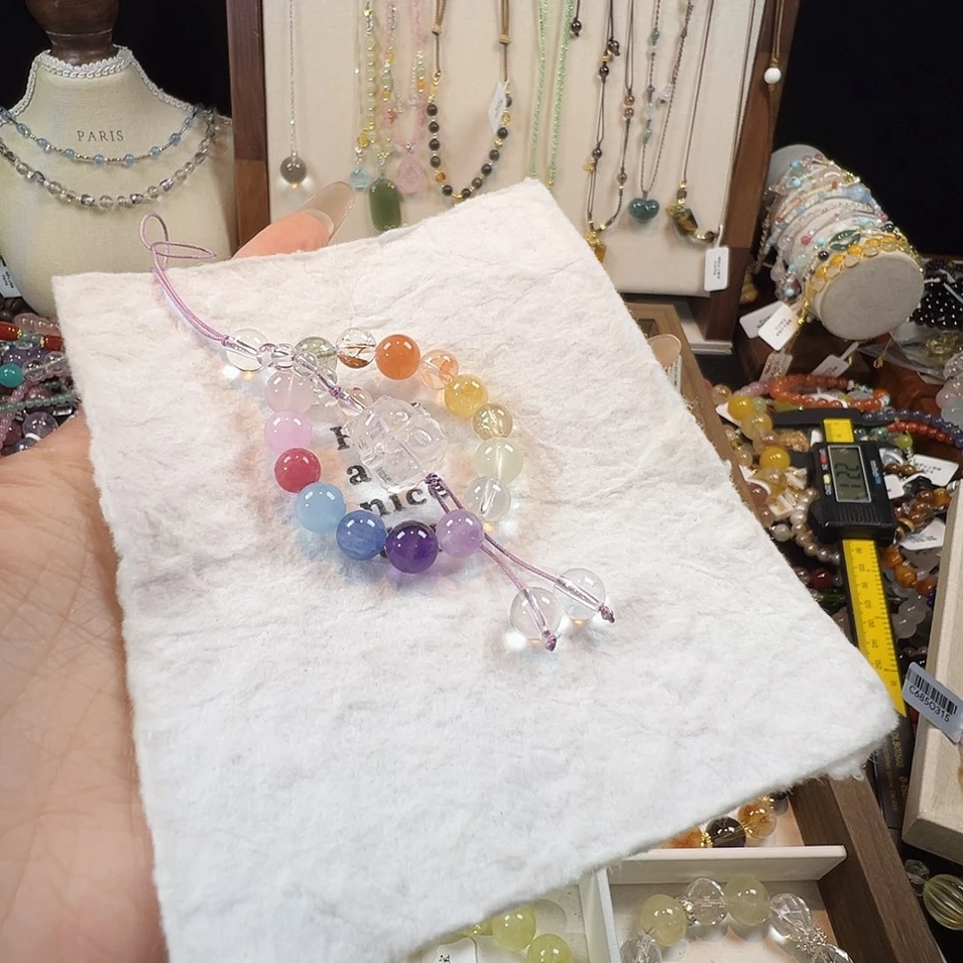 水晶未镶嵌手链多宝手机挂